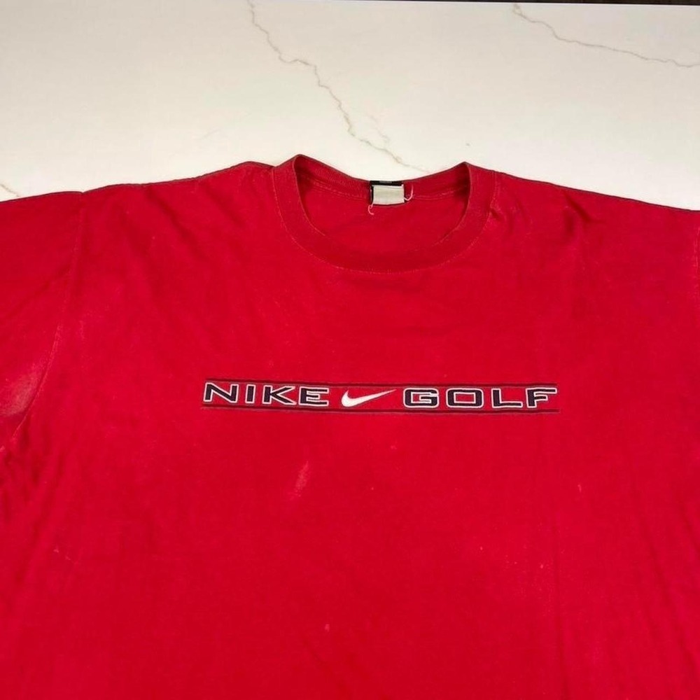 Nike Golf T-Shirt Mens XXL Red Short Sleeve Swoosh Logo Graphic Tee